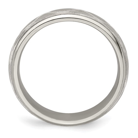 Edward Mirell Titanium & Sterling Silver Brushed & Polished Infinity Ring