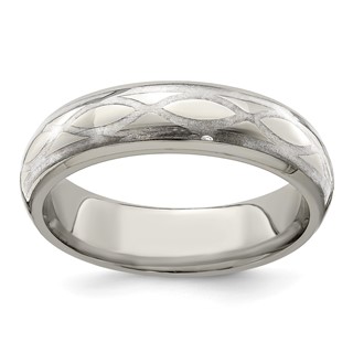 Edward Mirell Titanium & Sterling Silver Brushed & Polished Infinity Ring