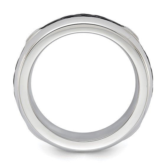 Edward Mirell Steel & Cable Polished 7mm Ring