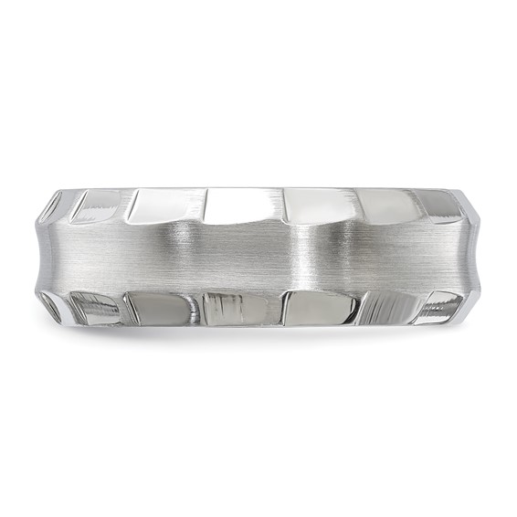 Edward Mirell Titanium Faceted Edges Brushed & Polished 8mm Ring