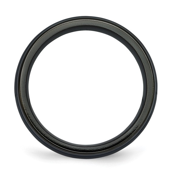 Edward Mirell Black Ti Scroll Pattern Blue Anodized 8mm Band