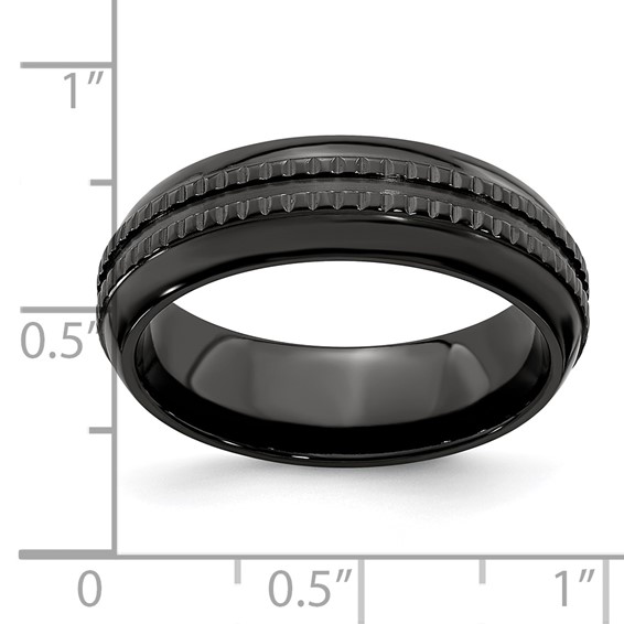 Edward Mirell 7mm Black Ti Kensington Band
