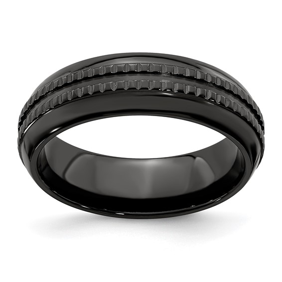 Edward Mirell 7mm Black Ti Kensington Band