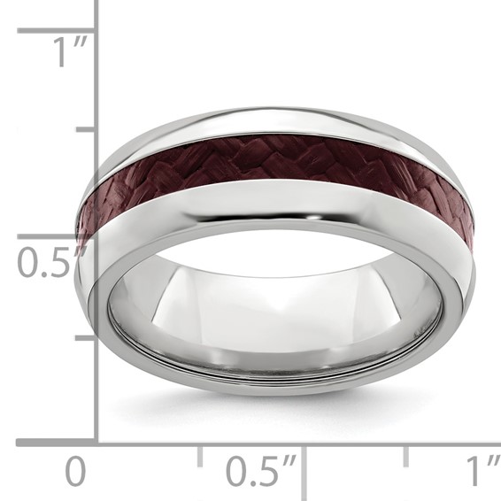 Edward Mirell 8mm Cobalt Beveled Press Fit w/ Carbon Fiber Insert Band