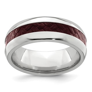 Edward Mirell 8mm Cobalt Beveled Press Fit w/ Carbon Fiber Insert Band