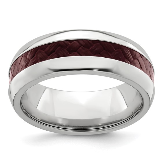 Edward Mirell 8mm Cobalt Beveled Press Fit w/ Carbon Fiber Insert Band