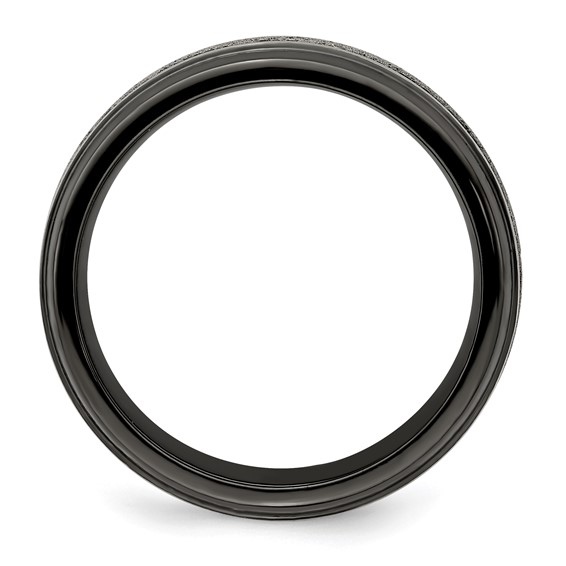 Edward Mirell 8mm Blk Ti Stepped w/ Gray Crete Insert Band