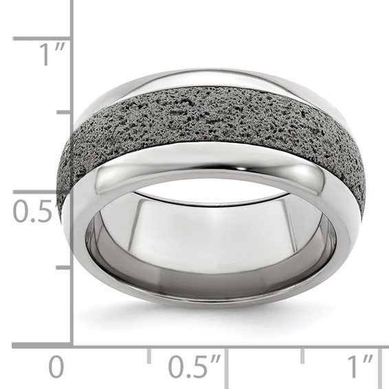 Edward Mirell 10mm Gr Ti Beveled w/ Gray Crete Insert Band