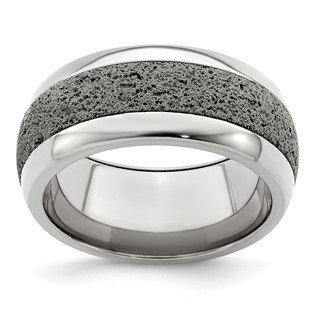 Edward Mirell 10mm Gr Ti Beveled w/ Gray Crete Insert Band