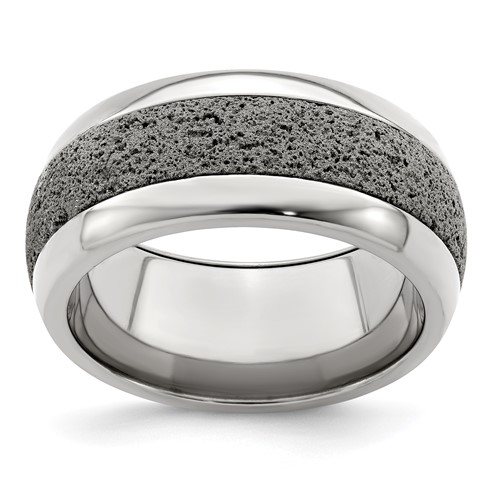 Edward Mirell 10mm Gr Ti Beveled w/ Gray Crete Insert Band