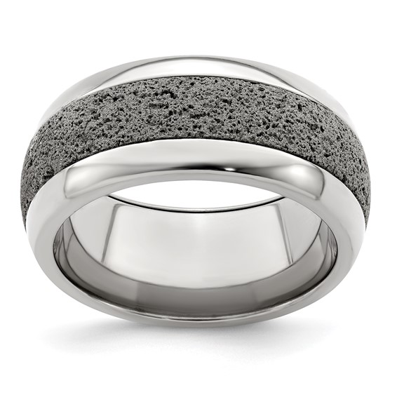 Edward Mirell 10mm Gr Ti Beveled w/ Gray Crete Insert Band