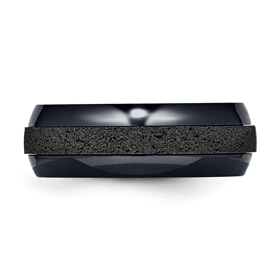 Edward Mirell Titanium 8mm Blk Ti Beveled Press Fit w/ Blk Crete Insert Ban