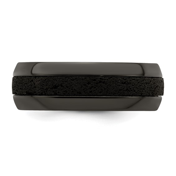 Edward Mirell Titanium 8mm Blk Ti Beveled Press Fit w/ Blk Crete Insert Ban