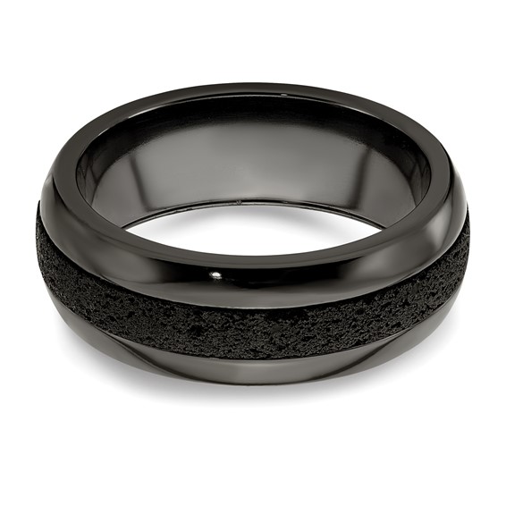 Edward Mirell Titanium 8mm Blk Ti Beveled Press Fit w/ Blk Crete Insert Ban