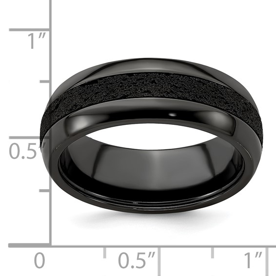 Edward Mirell Titanium 8mm Blk Ti Beveled Press Fit w/ Blk Crete Insert Ban