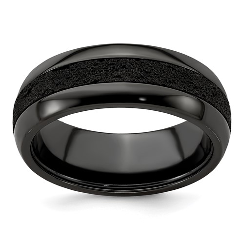Edward Mirell Titanium 8mm Blk Ti Beveled Press Fit w/ Blk Crete Insert Ban