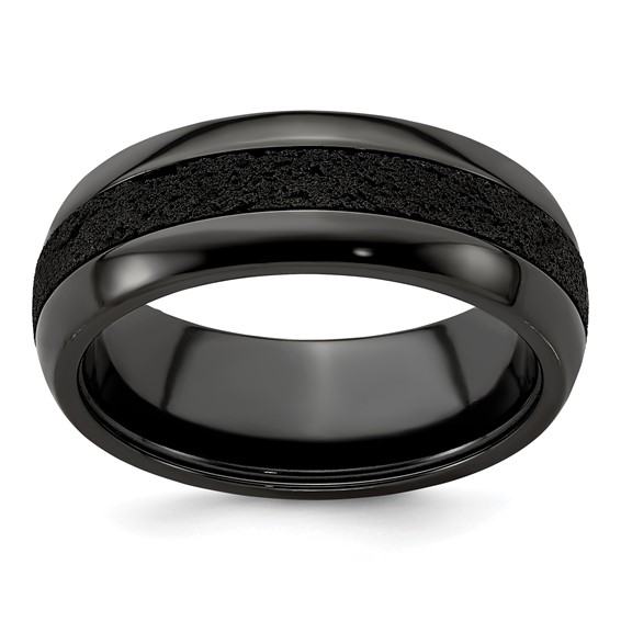 Edward Mirell Titanium 8mm Blk Ti Beveled Press Fit w/ Blk Crete Insert Ban