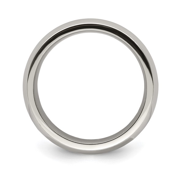 Edward Mirell Stainless Steel Red Carbon Fiber 8mm Band Size 10