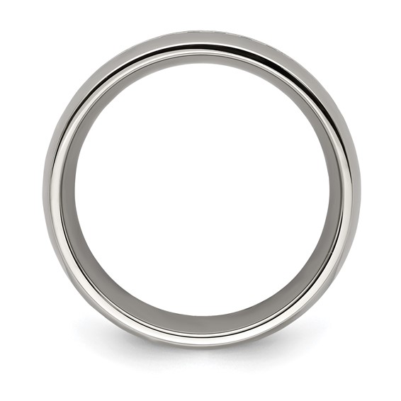 Edward Mirell Polished Cobalt with Sterling Silver Rope Inlay 9mm Band Size 10