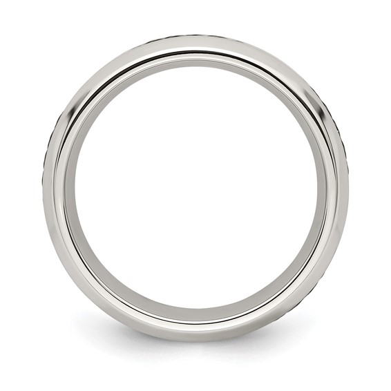 Edward Mirell Brushed/Polished Cobalt with Black Cable Accent 7mm Band Size 10