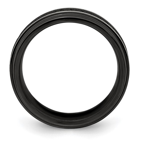 Edward Mirell Black Ti Stepped w/Black Crete Insert 8mm Band