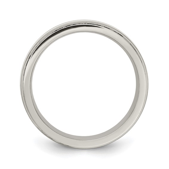 Edward Mirell Gray Ti with Sterling Silver Double Inlay 6mm Band