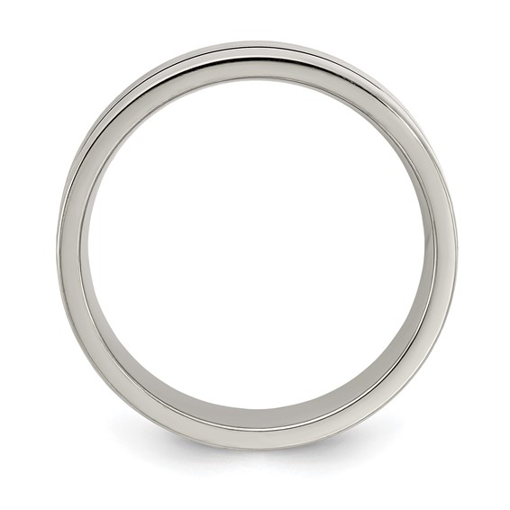 Edward Mirell Gray Titanium 6mm Blue Anodized Flat Band