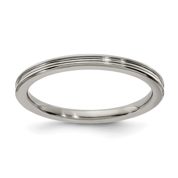 Edward Mirell Gray Ti Polished Concave 2mm Band