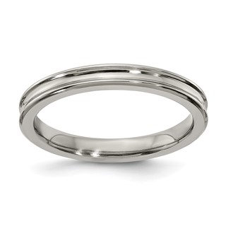 Edward Mirell Gray Ti Polished Concave 3mm Band