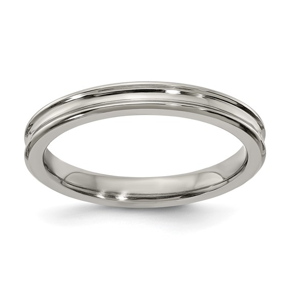 Edward Mirell Gray Ti Polished Concave 3mm Band
