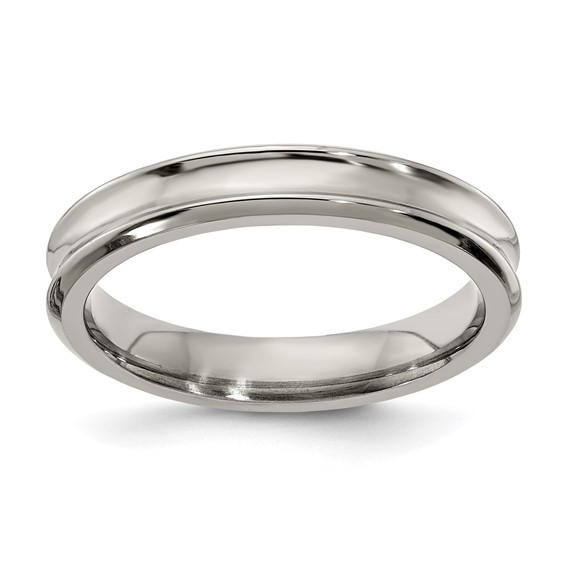 Edward Mirell Titanium Polished Concave 4mm Band