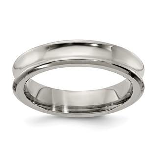 Edward Mirell Titanium Polished Concave 5mm Band