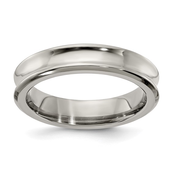 Edward Mirell Titanium Polished Concave 5mm Band