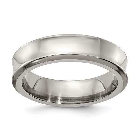 Edward Mirell Titanium Polished Concave 6mm Band