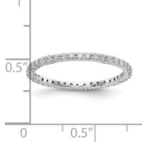 14K White Gold 0.50 Carat Lab Grown Diamond VS SI+ G+ Complete Shared Prong Eternity Band view 3