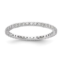 14K White Gold 0.50 Carat Lab Grown Diamond VS SI+ G+ Complete Shared Prong Eternity Band view 1