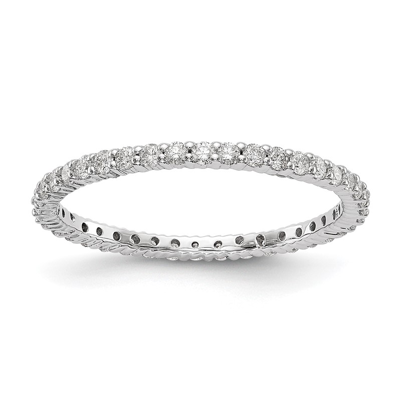 14k White Gold 1/2 carat Lab Grown Diamond VS/SI+ G+ Complete Size 6.5 Shared Prong Eternity Band