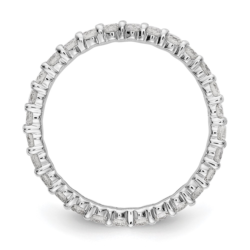 14k White Gold 1 carat Lab Grown Diamond VS/SI+ G+ Complete Size 5 Shared Prong Eternity Band (ET0001-100-5WLG)