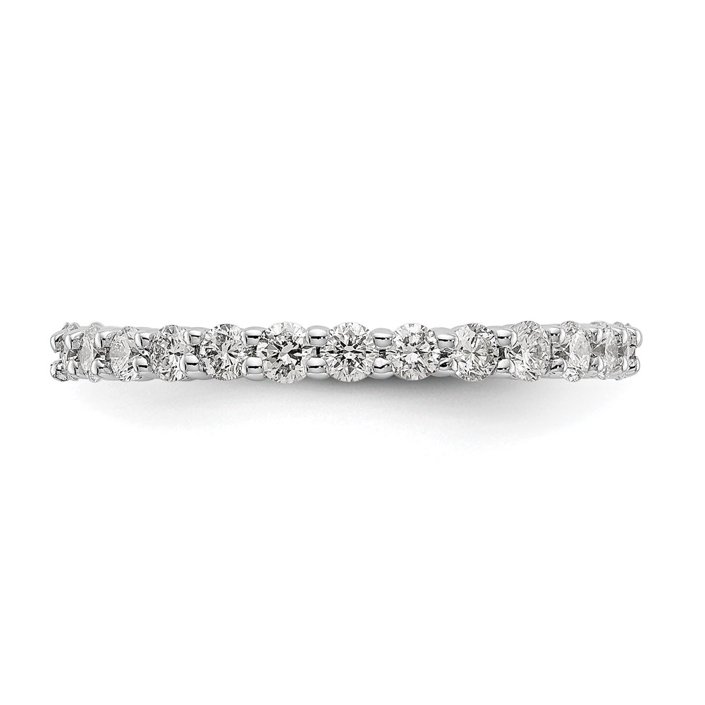 14k White Gold 1 carat Lab Grown Diamond VS/SI+ G+ Complete Size 5 Shared Prong Eternity Band (ET0001-100-5WLG)