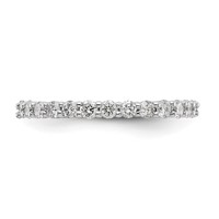 14K White Gold 1 Carat Lab Grown Diamond VS SI+ G+ Complete Shared Prong Eternity Band, Size 4.5 view 5