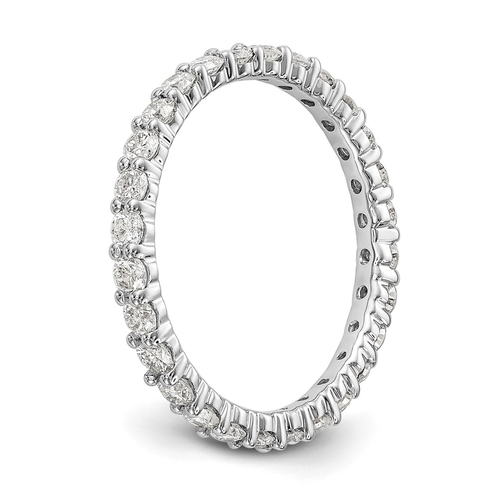 14k White Gold 1 carat Lab Grown Diamond VS/SI+ G+ Complete Size 5 Shared Prong Eternity Band (ET0001-100-5WLG)