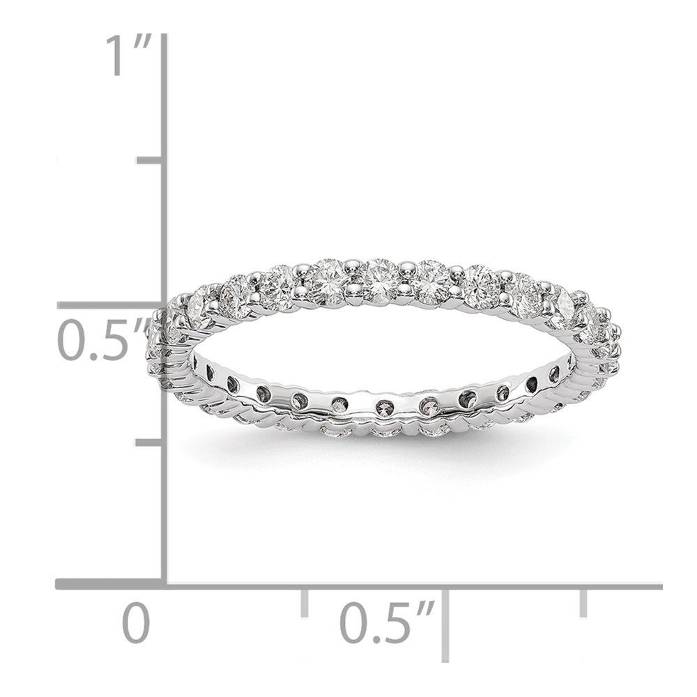 14k White Gold 1 carat Lab Grown Diamond VS/SI+ G+ Complete Size 5 Shared Prong Eternity Band (ET0001-100-5WLG)