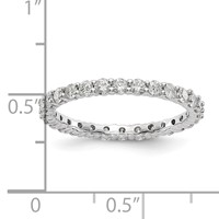 14K White Gold 1 Carat Lab Grown Diamond VS SI+ G+ Complete Shared Prong Eternity Band, Size 4.5 view 3
