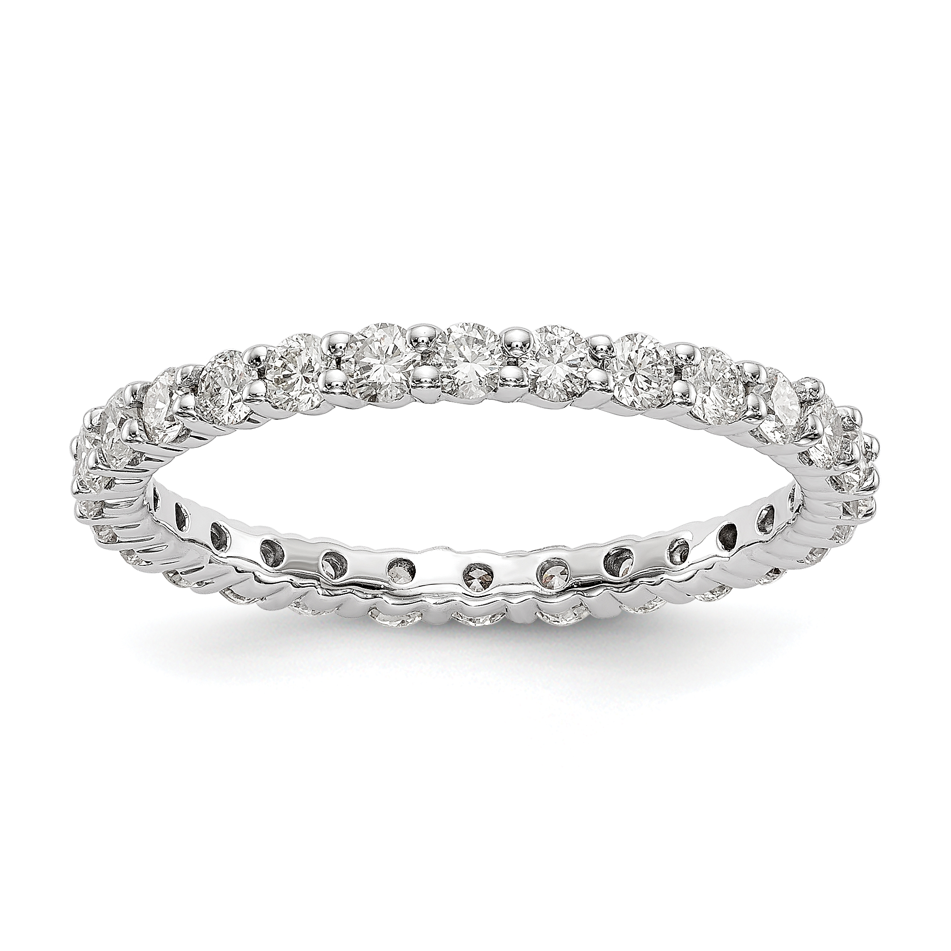 14k White Gold 1 carat Lab Grown Diamond VS/SI+ G+ Complete Size 5.5 Shared Prong Eternity Band (ET0001-100-55WLG)