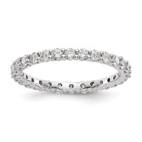 14K White Gold 1 Carat Lab Grown Diamond VS SI+ G+ Complete Shared Prong Eternity Band, Size 4.5 view 1