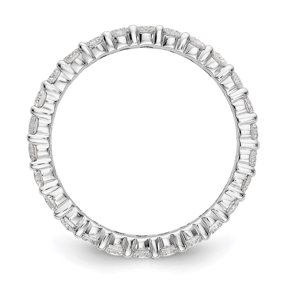 14k White Gold 1 1/2 carat Lab Grown Diamond VS/SI+ G+ Complete Size 7 Shared Prong Eternity Band (ET0001-150-7WLG)