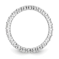14K White Gold 1.50 Carat Lab Grown Diamond VS SI+ G+ Complete Shared Prong Eternity Band view 2