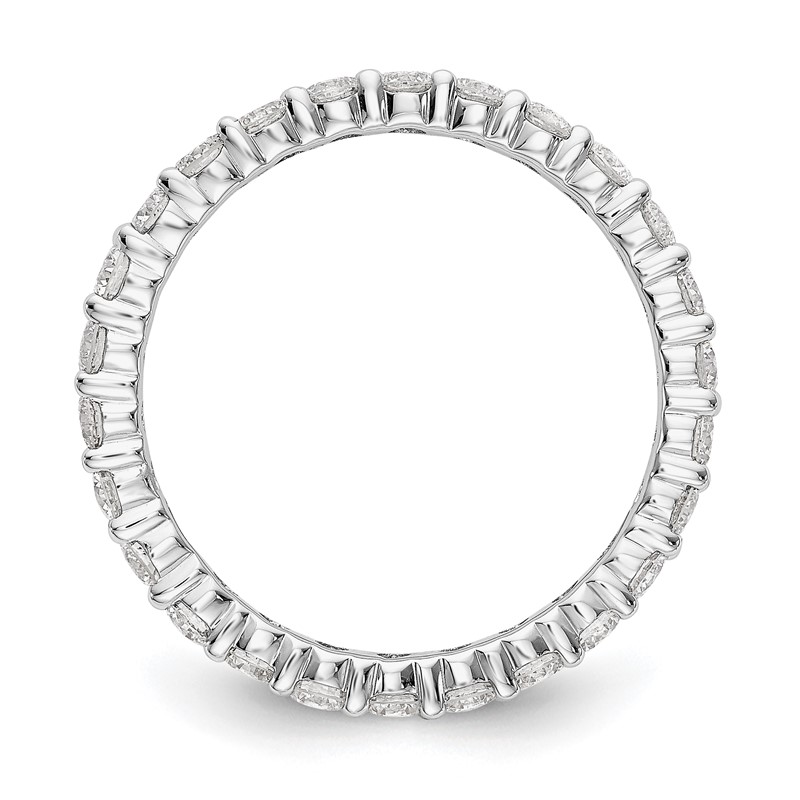 14k White Gold 1 1/2 carat Lab Grown Diamond VS/SI+ G+ Complete Size 5 Shared Prong Eternity Band