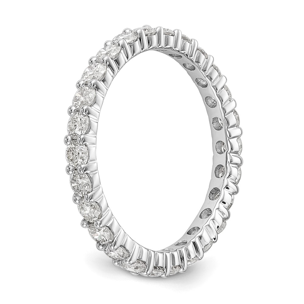14k White Gold 1 1/2 carat Lab Grown Diamond VS/SI+ G+ Complete Size 7 Shared Prong Eternity Band (ET0001-150-7WLG)