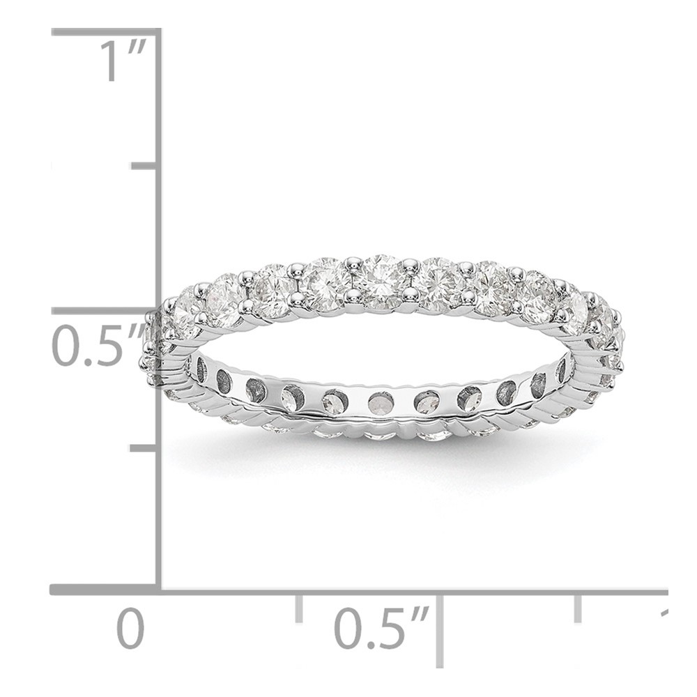 14k White Gold 1 1/2 carat Lab Grown Diamond VS/SI+ G+ Complete Size 7 Shared Prong Eternity Band (ET0001-150-7WLG)